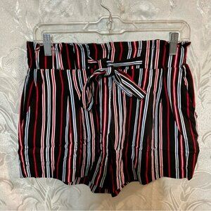 Ambiance Apparel Striped Red Black & White Shorts